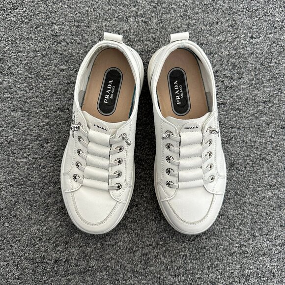 Prada Low Top Leather Sneaker - Picture 1 of 14